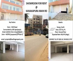 Showroom for rent in Kanakapura Road