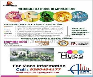 Supertech Hues 2 BHK 1180 Sq.Ft Apartments Call @ 9250404177 Sector 68 Gurgaon