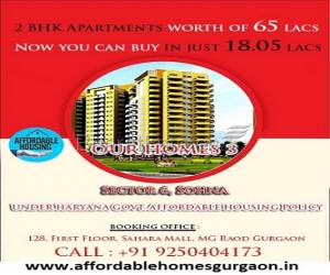 2 BHK @ 18 Lacs Call 9250404173 Our Homes 3 Affordable Sector 6 Sohna Gurgaon