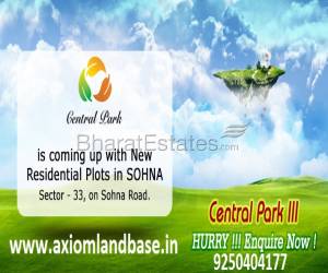 Central Park 3 Plots Call @ 9250404177 Sector 33 Sohna