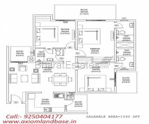 3 BHK @ 60.94 Lacs Central Park 3 Lake front towers Sohna