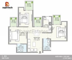 3 BHK Apartments Supertech Azalia Sector 68 Gurgaon