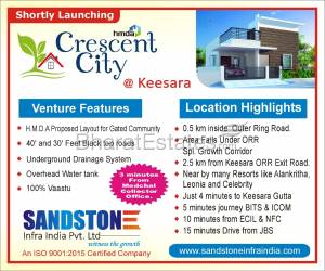 Residential in crescent city  Ghatkesar Hyderabad 20.0 Lakh